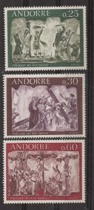 Andorra-French # 185-87 Fresco Art (3) Mint NH