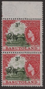 Mint Never Hinged SC64 SG61ab 2 1/2c on 3d T2 Vertical Pair with Selvedge Top...