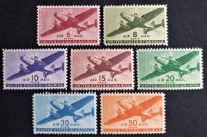 US Airmail Stamp - Scott# C25 thru C31 , MNH F-VF to VF