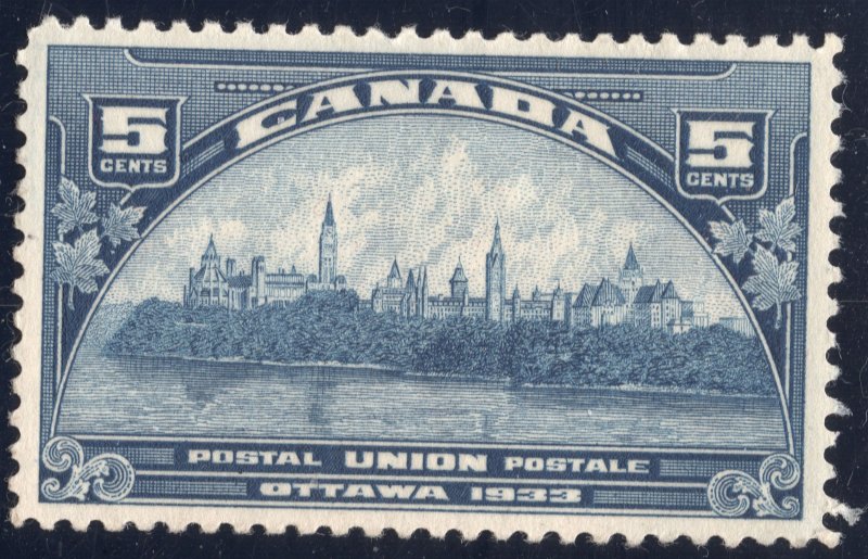 1933 5 cent unused dark blue Canada  SC202