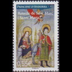 ANDORRA FR. 2008 - Scott# 646 St.Mark Retable Set of 1 NH