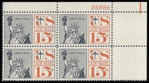 C63 MNH Plate Block