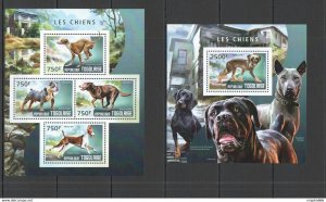 2014 Togo Fauna Pets Dogs Les Chiens Kb+Bl ** Tg481