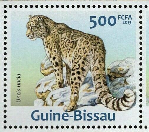 Snow Leopard Stamp Uncia Uncia Wild Animal S/S MNH #6536-6540