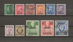 KUWAIT 1948/49 SG 64/73a USED Cat £38