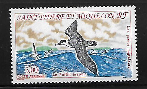 ST PIERRE & MIQUELON C69 MNH MIGRATORY BIRDS, PUFFIN ISSUE