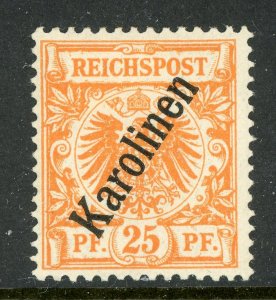 Germany 1900 Caroline Islands 25pf Orange 56° Michel 5 II (Sc #5) Mint F101