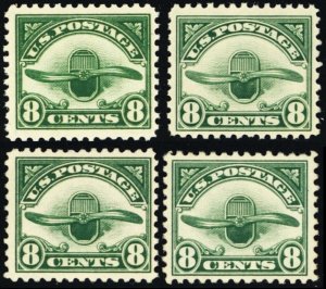 C4, Mint NH 8¢ Group Of Four Stamps SCV $140.00 - Stuart Katz