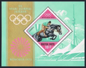 Hungary C325, MNH. Michel 2781 Bl.91A. Olympics Munich-1972. Equestrian.