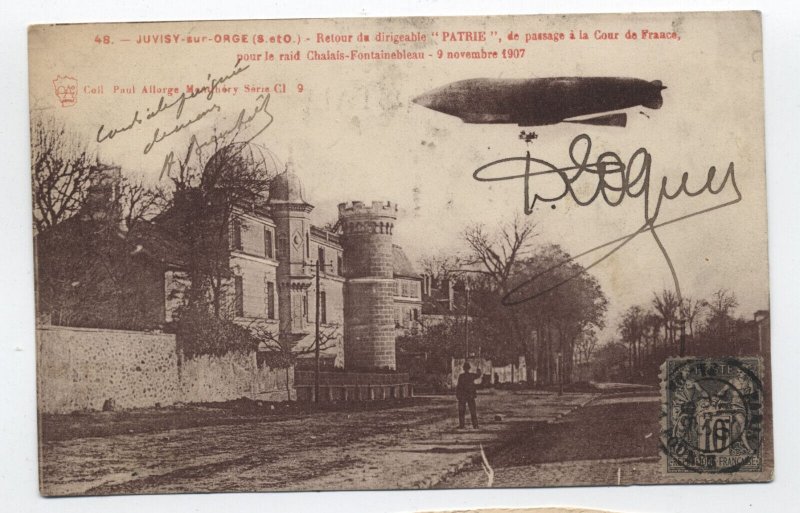 c1907 french postcard dirigible Patrie [y8823]