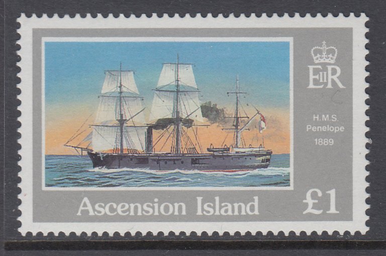 Ascension 414 Sailing Ship MNH VF