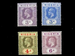 NIGERIA - SCOTT# 25-28 - MH - CAT VAL $29.70