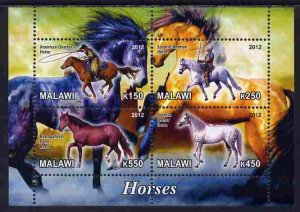 MALAWI - 2012 - Horses #1 - Perf 4v Sheet - MNH - Private Issue