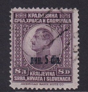 Yugoslavia   #28  used 1924  King Alexander  surcharge  5d