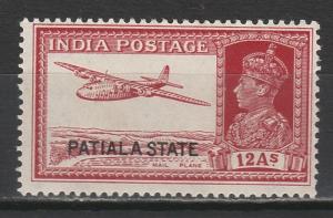 PATIALA 1937 KGV AIRPLANE 12A 