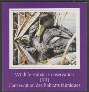 Van Dam FWH7: $8.50 Black Duck - 1991 Wildlife Habitat Conservation, book of 1