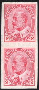 Canada Scott 90A Imperf Pair Mint NH OG Lot T147 bhmstamps