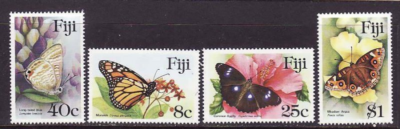 Fiji-Sc#523-6- id9-unused NH set-Insects-Butterflies-1985-