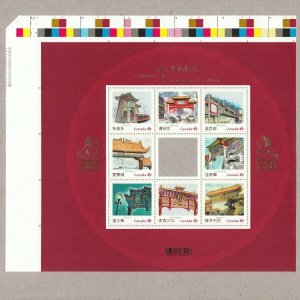 oq. CHINATOWN GATES = Pos.1 (UL) SS of 8 from Uncut Sheet MNH Canada 2013 #2642i