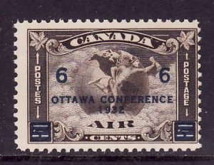 Canada-Sc#C4-Unused 6c on 5c olive brown Air Mail-og-NH-1932-Cdn562-