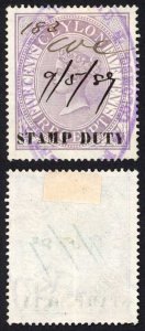 Ceylon BF61 Receipt Stamp opt Stamp Duty