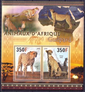 Djibouti 2013 Wild Cats Cheetah Sheet MNH