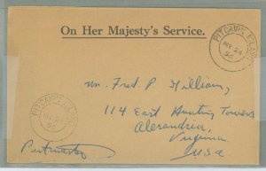 Pitcairn Islands  1956 O.H.M.S. cover; original leffter enclosed