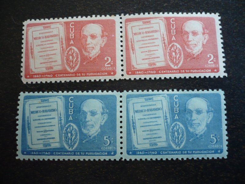 Stamps - Cuba - Scott#364-365 - Mint Hinged Set of  Stamps in Pairs