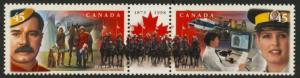 Canada 1737a Musical Ride label MNH RCMP 125th Helicopter, Horse, RCMP Ride