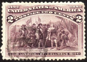 1893, US 2c, Landing of Columbus, Used, Sc 231