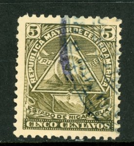 Nicaragua 1898 Seebeck Coat of Arms 5¢ Unwmk VFU B771