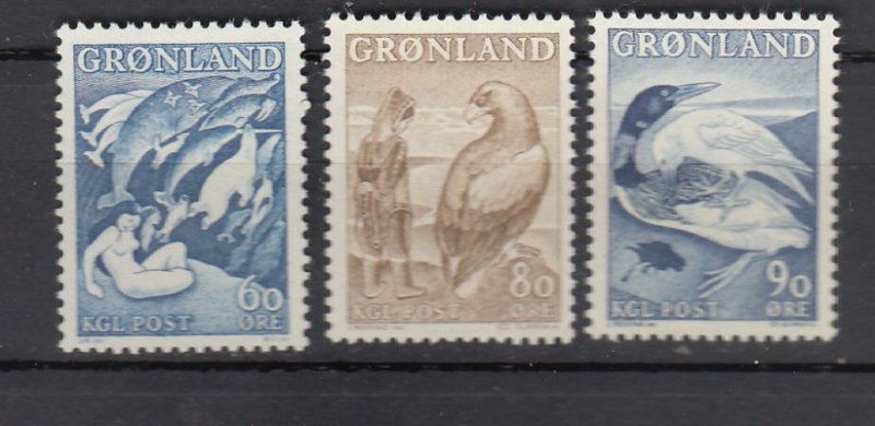 J25851  jlstamps 1957-9 greenland hv,s of set mnh #43-5 wildlife