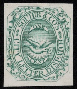 US #LOCAL 132L1, VF mint no gum, Squier & Company, sold as is,  green on whit...