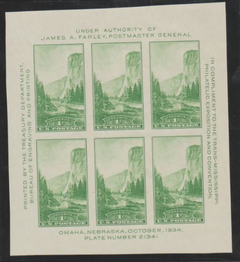 U.S. Scott #769 Yosemite National Park Stamp - Mint Souvenir Sheet