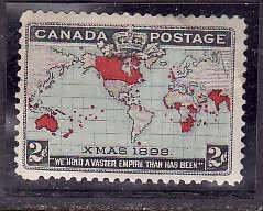 Canada-Sc#86- id1557-unused disturbed gum 2c blue map-thin in UR corner-1898-