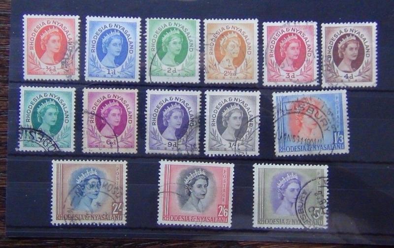 Rhodesia & Nyasaland 1954 - 1956 set to 5s Used