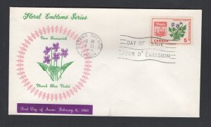 Canada #421 (1965 New Brunswick Violet flower)  FDC Personal cachet unaddressed