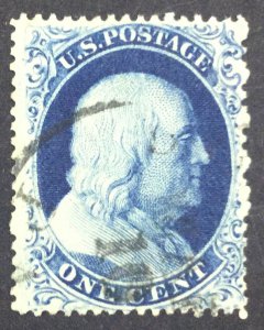 MOMEN: US STAMPS #22 72L4 PLATE 4 USED LOT #76491*