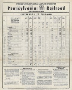 1958- Pennsylvania Railroad Timetable - Ephemera 1236