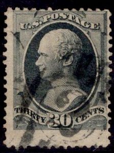 US Stamp #165 30c Gray Black Hamilton USED SCV $135