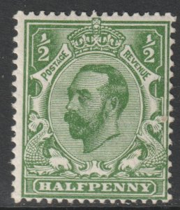 GB Scott 151 - SG322, 1911 Crown 1/2d Downey Head MH*