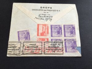 Chile 1936 multi stamps censor postal cover to Chemnitz 62602 