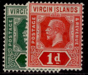 BRITISH VIRGIN ISLANDS GV SG80-81, 1921 WAR STAMP set, NH MINT. Cat £27.