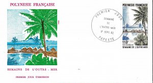 French Polynesia 1982 Scott C193 1.10fr Airmail First Day Cover VF/Unaddressed