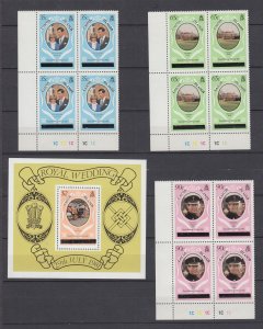 Z4988 JL stamps 1981 caicos blk,s 4 set + s/s mnh ovpt,s #8-11 royality