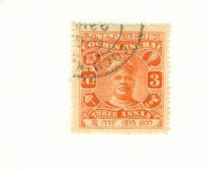 COCHIN -INDIA FEUDATORY STATE 33 USED BIN $0.50