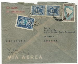 Argentina 1941 Cover Stamps Condor Scott 439+446+475 Independence Army Map