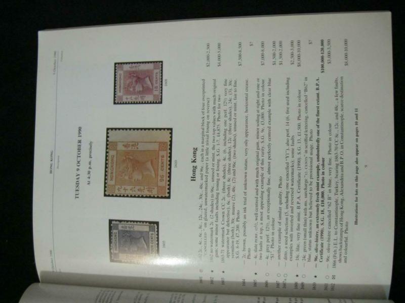 CHRISTIES SWIRE AUCTION CATALOGUE 1990 HONG KONG  CHINA STAMPS  POSTAL HISTORY