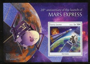 SIERRA LEONE 2023 20th ANNIVERSARY OF THE LAUNCH OF THE MARS EXPRESS S/S MINT NH