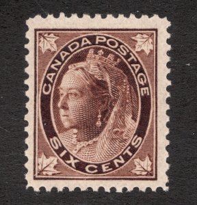 #71 - Canada - 1897 - 6 Cent - QV Maple -  MNH -  F/VF -  superfleas  est $381